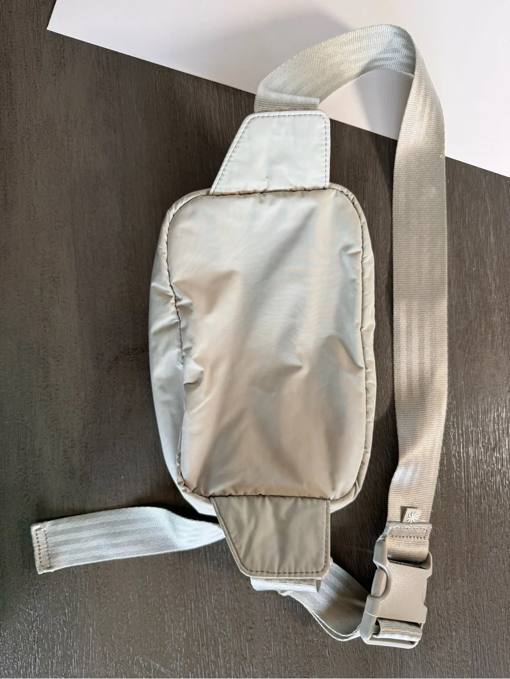 Athleta All About Large Crossbody Belt Bag Purse Oyster Grey